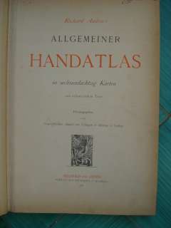 ATLANTE R. ANDREES ALLGEMEINER HANDATLAS 66 CARTE 1881  