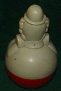 Vintage 1977 Sanitoy Clown Roly Poly Wobble Chime Celluloid Plastic 
