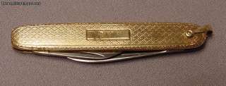 Antique 10k Gold Watch Fob Knife 2 Blades  