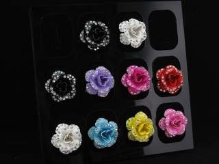 WHOLESALE LOT OF COLOR CRYSTAL FASHION JEWELRY RINGS @  