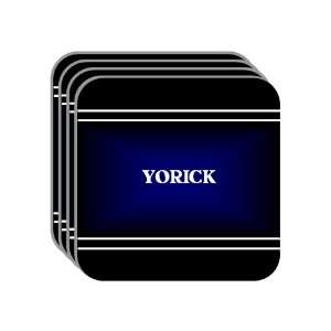 Personal Name Gift   YORICK Set of 4 Mini Mousepad Coasters (black 