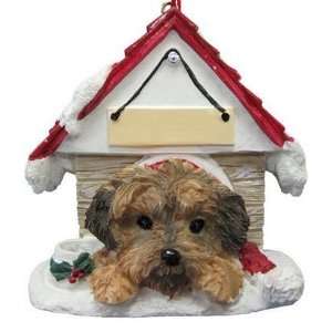 Yorkie Puppy in Dog House Ornament
