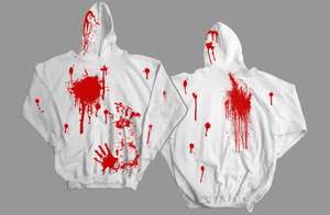 ZOMBIE BLOOD SPLATTER HOODIE hooded sweatshirt outbreak response ZOCU 