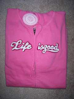 NWT Life is Good womens pink zippity hoodie S,M,L,XL  