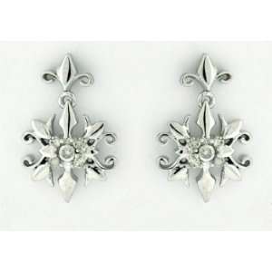    Diamond White Gold Stud Earrings Star Shape 10 Karat Gold Jewelry
