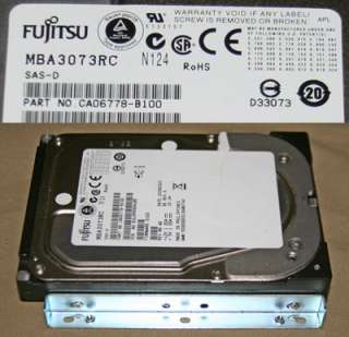 FUJITSU MBA307RC 73.5GB 15K 16MB SAS SCSI HARD DRIVE  