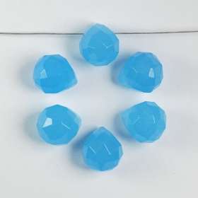 faceted blue chalcedony 11x10mm pear briolettes cb 064