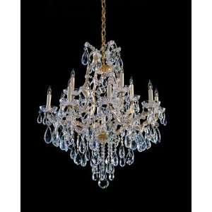 Crystorama 4413 GD CL S Maria Theresa 12 + 1 Light Chandelier Gold 