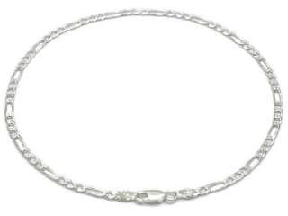 Sterling Silver 9 10 11 12 Figaro Anklet 3mm 080  