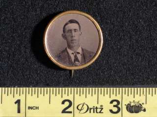 Antique Mourning Pin / Brooch Portrait of Young Man  