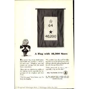   Bell Telephone a Flag with 46,200 stars Vintage Ad