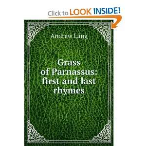   of Parnassus first and last rhymes Andrew Lang  Books