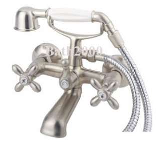 New Claw Foot Clawfoot Bath Tub Handheld Shower Faucet BRUSHED NICKEL 