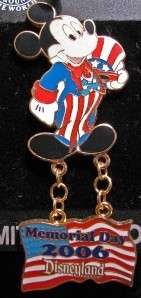 Disney Memorial Day Mickey Mouse as Uncle Sam Pin NEW  