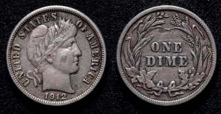 Gorgeous US 1912 Barber Dime, MG  