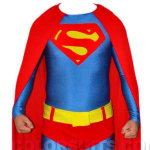 Superman Costume   Lycra Zentai Full Body   Suit Belt Cape   Ships 
