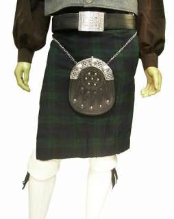 Scottish Black Watch Tartan Kilt & Hose Package SCA 36 Waist  