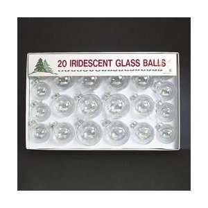  Club Pack of 20 Multi Sized Clear Iridescent Glass Ball 