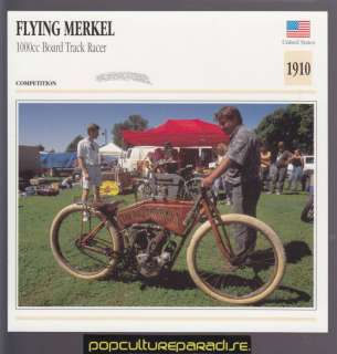 1910 FLYING MERKEL 1000cc Board Track MOTORCYCLE CARD  