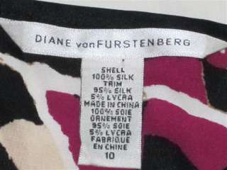Diane Von Furstenberg Chiquita Wrap Dress 10 Silk Barcelona Mosaic 