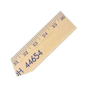   yardstick, actual size 1/4 x 1 3/4 x 36.