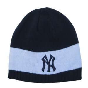 MLB Cuffless Beanie New York Yankees   Blue / White Stripe  