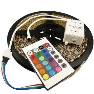 SMD 5050 RGB Waterproof 300 LED Strip 7 Colour changing with 24Key IR 