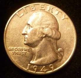 1949 Washington Silver Quarter Dollar Really Nice details on coin 