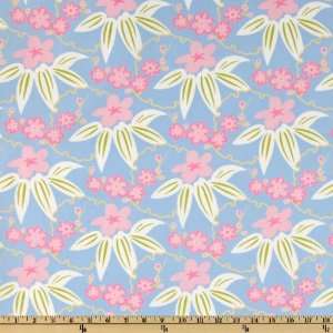  44 Wide Arianna Posey Vine Blue/Pink Fabric By The Yard 