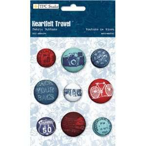  Heartful Travel Fabric Buttons  TPC Studio Arts, Crafts 