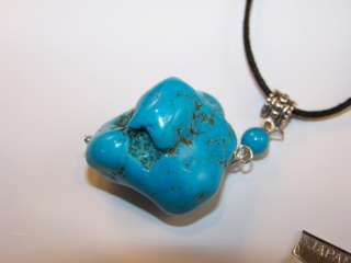 New large oval turquoise stone necklace  