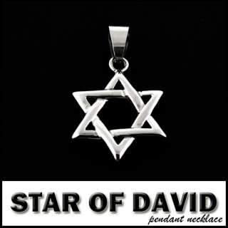 Star Of David Pendant Necklace 22 inches chain link  