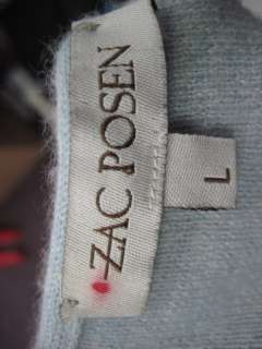 ZAC POSEN Blue Cashmere Sleeveless Sweater Vest Top L  