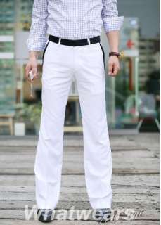   Fitted Leisure Contrastcolor Dress Suit Jacket +Pants White Z29  