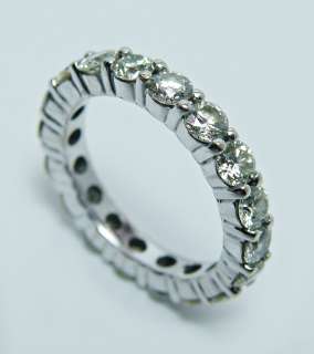 18K White Gold 3.24ct Big Diamond Eternity Ring Band Estate Jewelry 