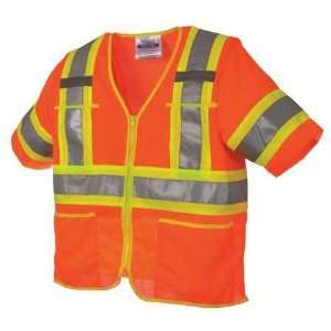   U6155O 5XL Safety T Vest,Class 3,Mesh,Orange,5XL