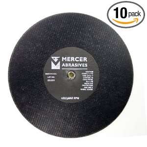  Mercer Abrasives 612010 10 Rail Cutter Wheels 16 Inch by 5 
