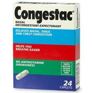  Congestac Nasal Decongestant Expectorant, Caplets, 24 ea 