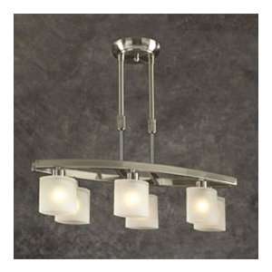  PLC Lighting 649 SN Wyndham 6 Light Pendant in Satin 