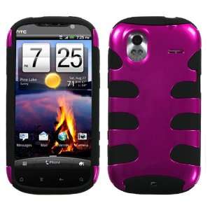  Hybrid Design Dual Layer Pink/Black Protector Case for HTC 