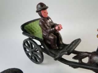Vintage Amish Horse Buggy Cast Iron Figurine Set Bench Old Toy  
