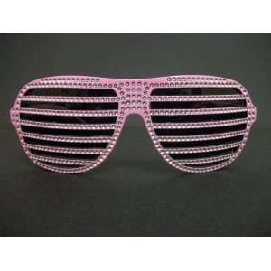  Rhinestone studded shutter with lense party shades (Pink 