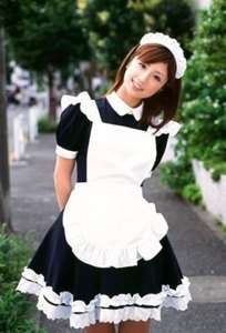 Japanese Girl Maid uniform Yuko Ogura Cosplay Costume  