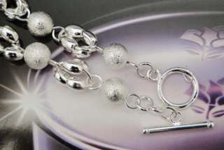 925 Sterling Silver Ball Charm Link Bracelet JB126  