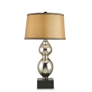 Currey & Company 6363 Hourglass 1 Light Table Lamps in Mercury Black 