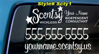 12x9 SCENTSY WICKLESS CANDLE PERSONALIZED BUSINESS DECAL STICKER CAR 
