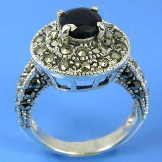   Natural Marcasite and Natural Blue Sapphire Ring (YSR 224)  