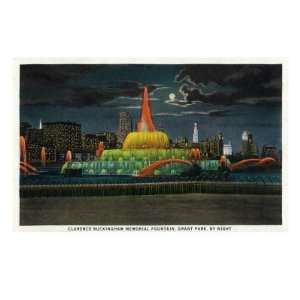 Chicago, IL, Grant Park, Panoramic View of the C. Buckingham Memorial 