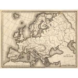  Map of Europe, 1839 Arts, Crafts & Sewing