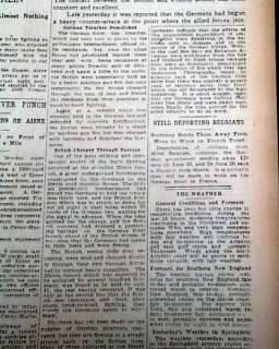   PASSCHENDAELE 3rd Battle of Ypres, Belgium Starts 1917 WWI Newspaper